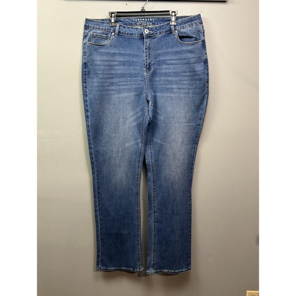 Ashley Stewart Legendary Jeans Womens 20 Tall Blue Bootcut Stretch Plus Size - Picture 1 of 7